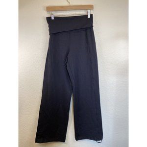 Lululemon Women's Size 6 Black Fold Over Waist Wide Leg Yoga Pants Full Length